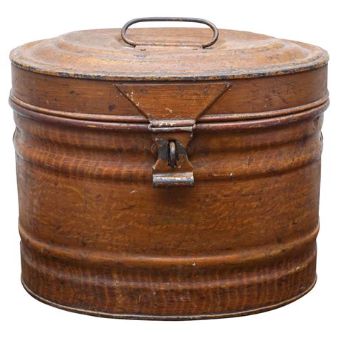 english metal hat box|Antique Metal Hat Box .